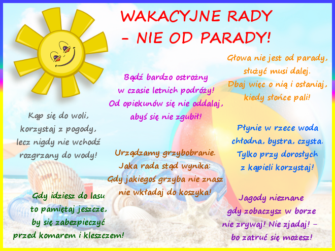 Nasze rady na wakacje - Szkolne Blogi