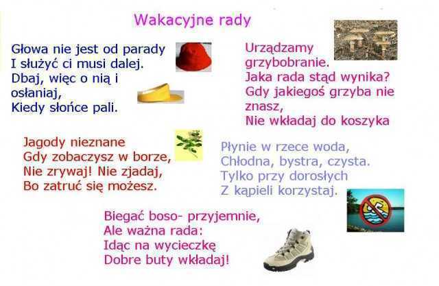 WAKACYJNE RADY!!! - Szkolne Blogi