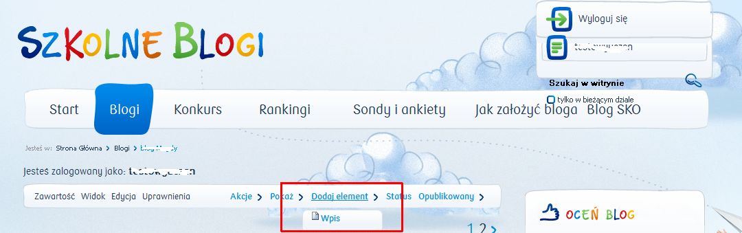 Jak założyć blog - dodaj wpis
