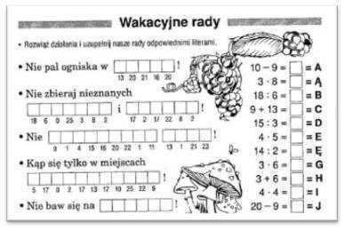 krzyżówka wakacyjna