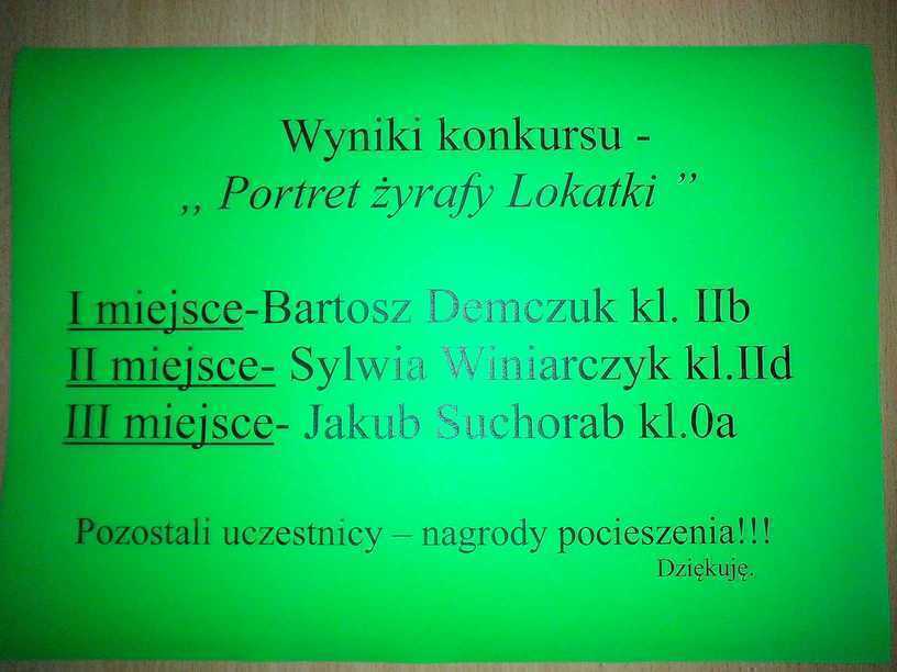 wyniki konkursu