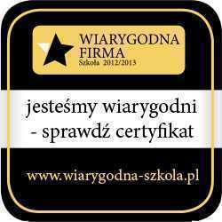 Certyfikat Wiarygodna Szkoła